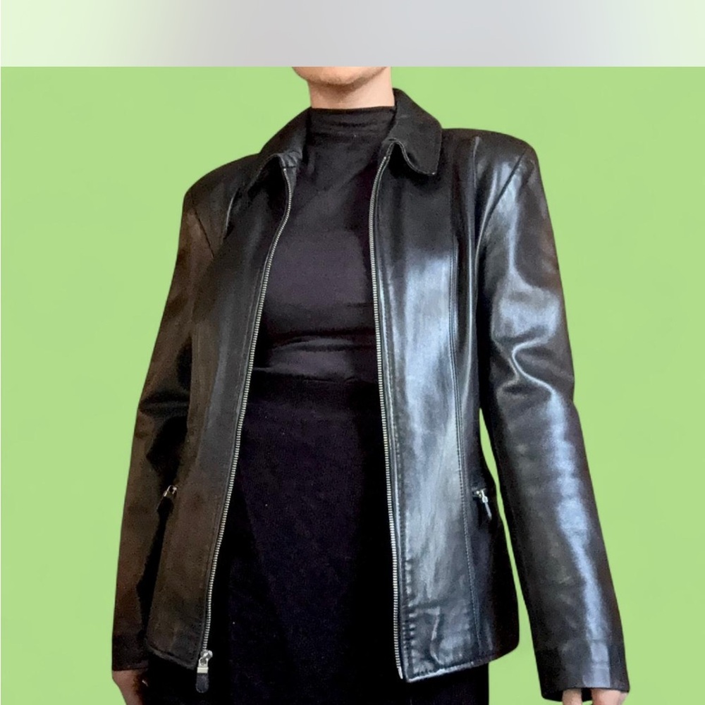 True Vintage — Genuine Leather Ann Taylor Jacket (Size 4)